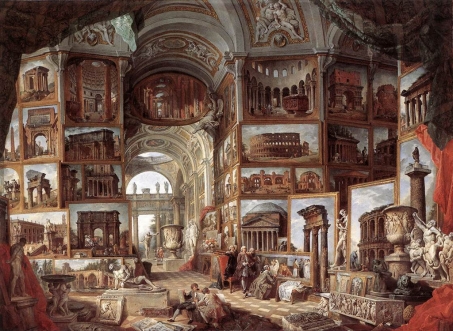 Galeria con vistas de la antigua roma - 1755 Pannini Giovanni Paolo